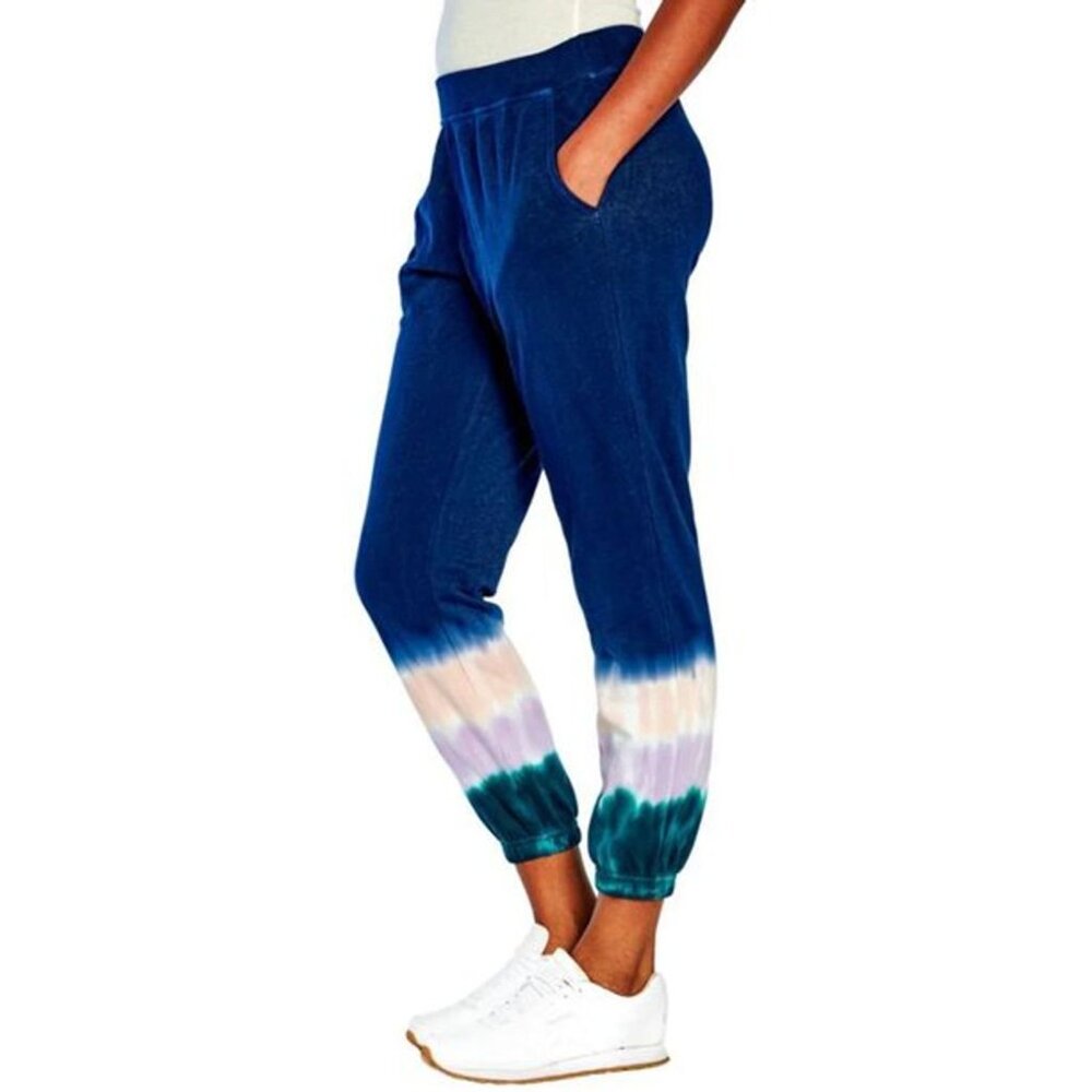 Wildfox French Terry Relaxed Fit Tie-Dye Jogger Sweatpants Hadley S Blue Green